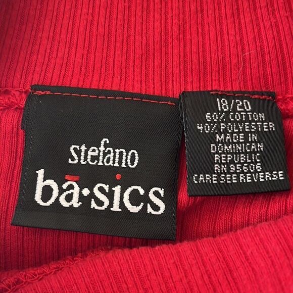 Stefano Basics Women’s Red Ribbed Mock Turtleneck Size 18/20 - Picture 8 of 9